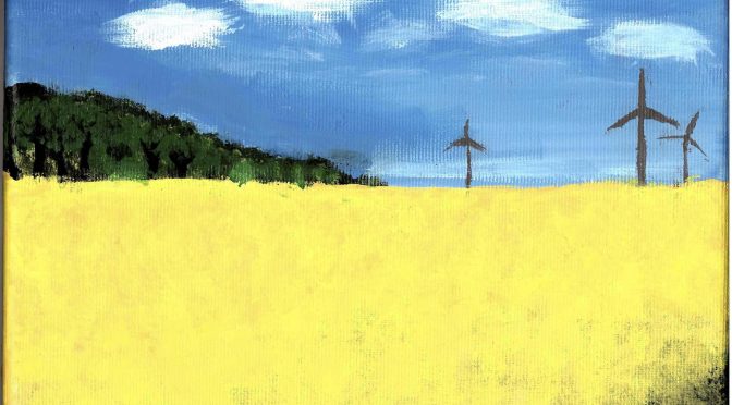 Rape field and windmills