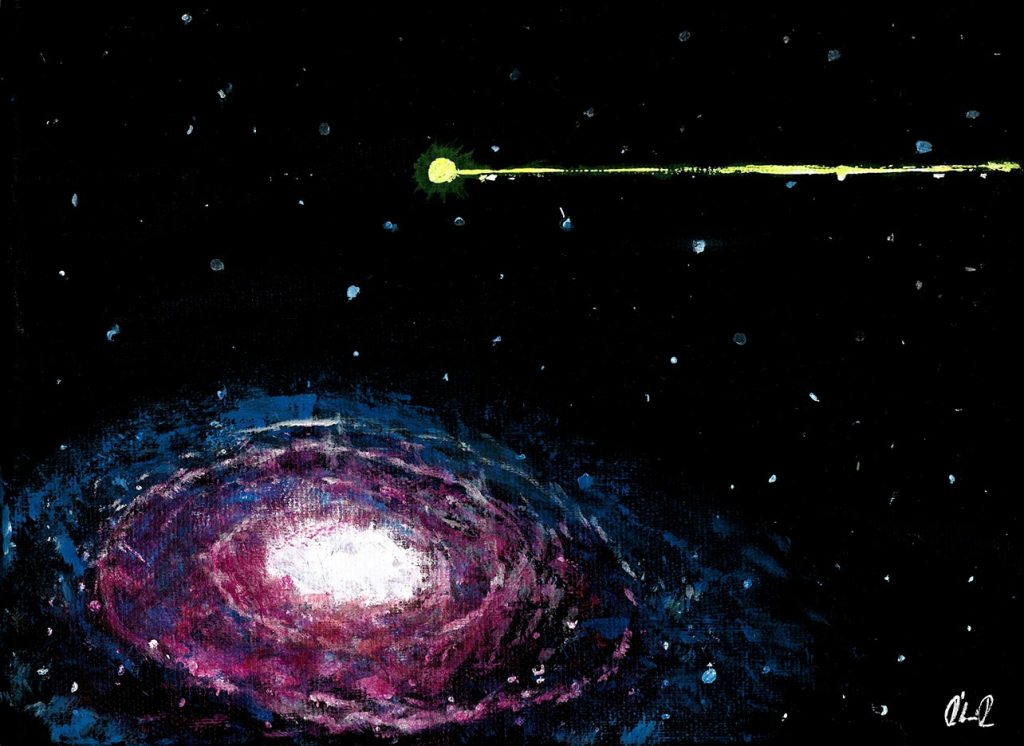 Exploring galaxy - acrylic painting
